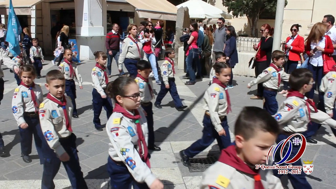 1st Qormi Scout Group leading 100 Year Annual Parade 1917- 2017