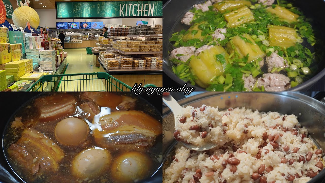Grocery shopping in Canada and making Vietnamese food for dinner | Braised pork belly and eggs