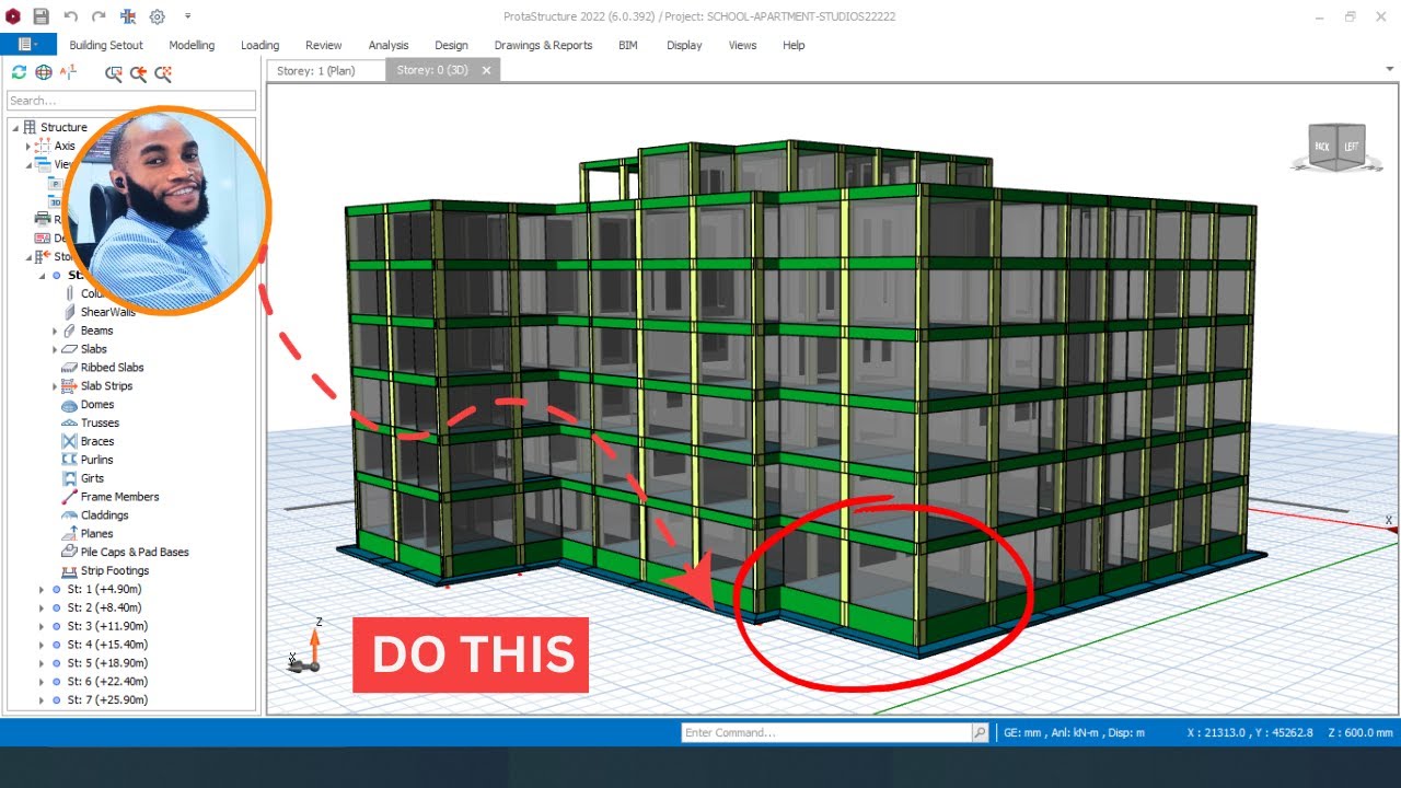 Проектирование плитного фундамента в протаструктуре - гражданское строительство