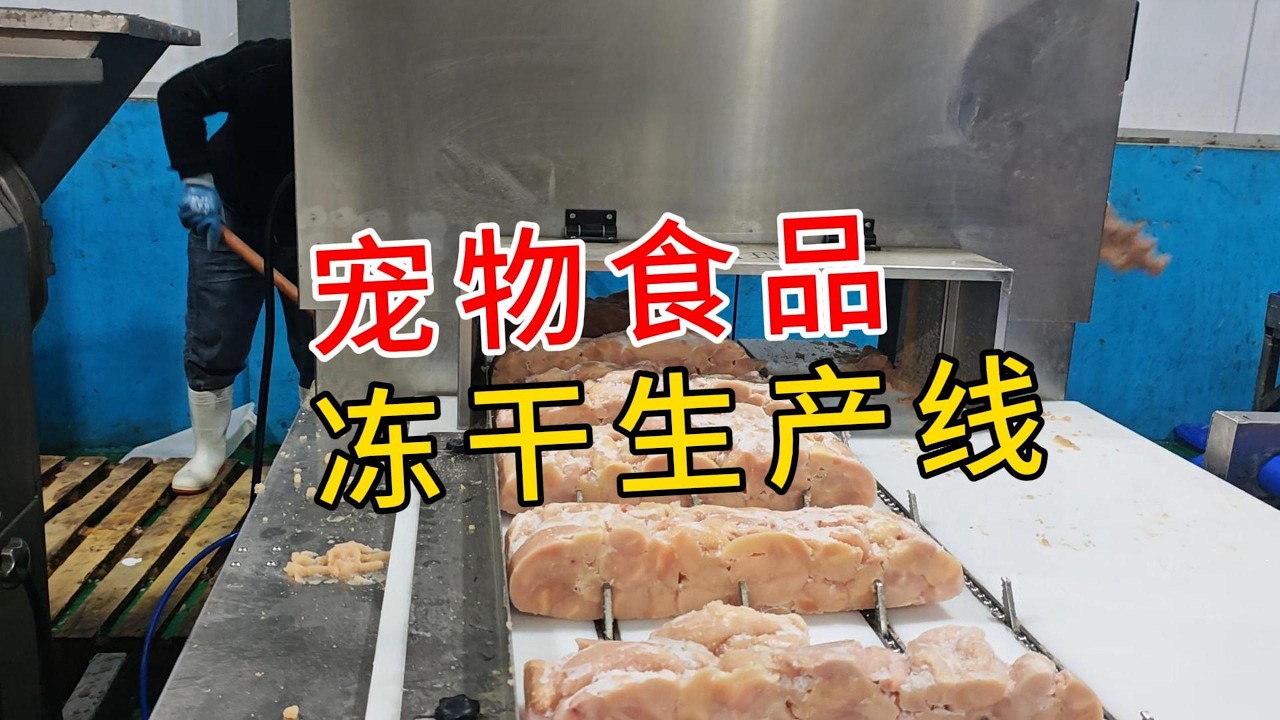 寵物食品凍乾生產線，雞胸板肉切方丁設備搭配方案