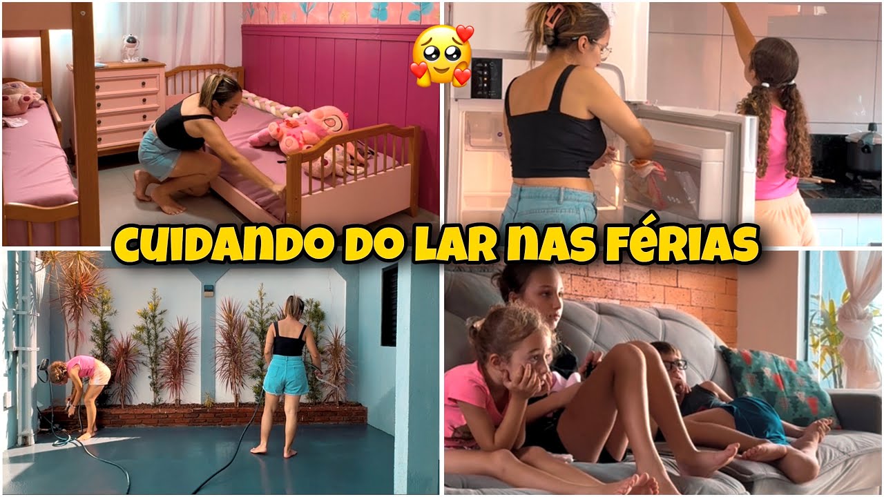 Um dia na minha vida com 5 filhos de férias | almoço, cuidando do lar, Routine with 5 children 