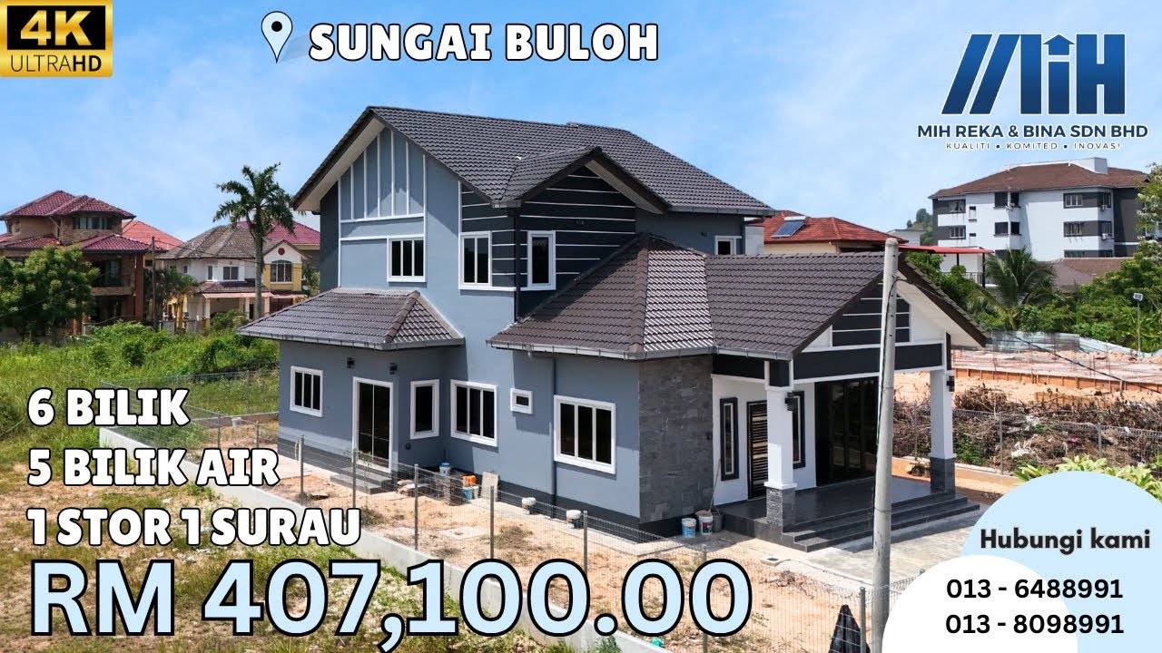 RUMAH 6 BILIK 5 BILIK AIR 1 STOR 1 SURAU - SUNGAI BULOH