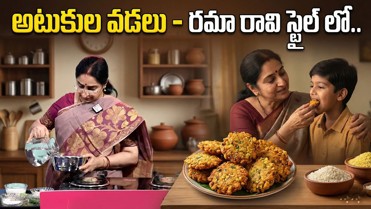 Traditional Indian Healthy Snack | Poha Vada Recipe by Ramaa Raavi
