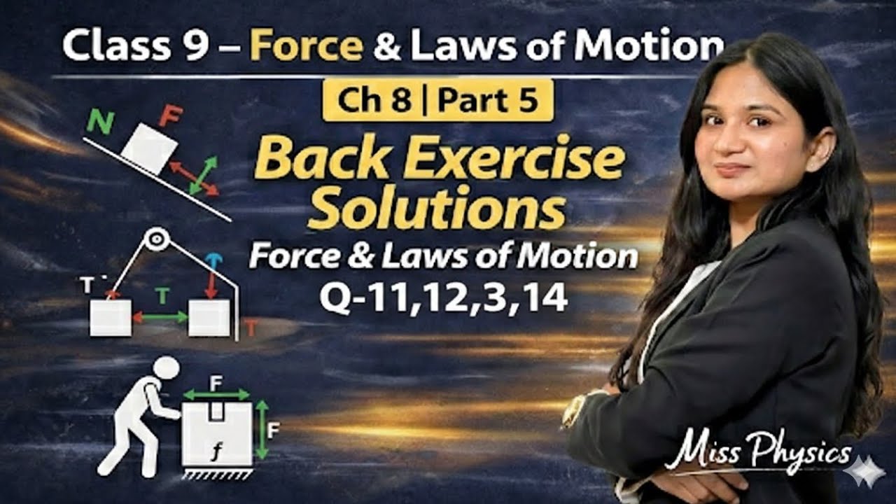 Part-5 Force And Laws Of Motion(ch-8) class -9 Physics | NCERT Back Exercise Solutions
