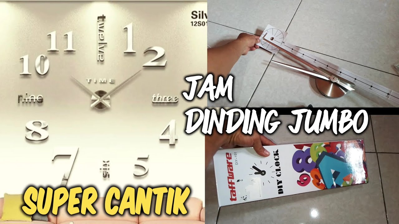 Review Jam Dinding Jumbo Giant Clock Quartz | Cara Pasang Jam Dinding Super Besar DIY clock