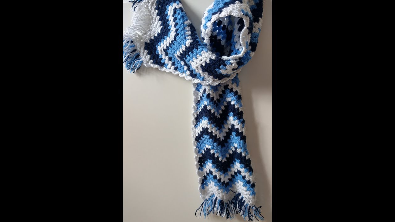 ECHARPE POINTS CHEVRONS ET GRANNYS