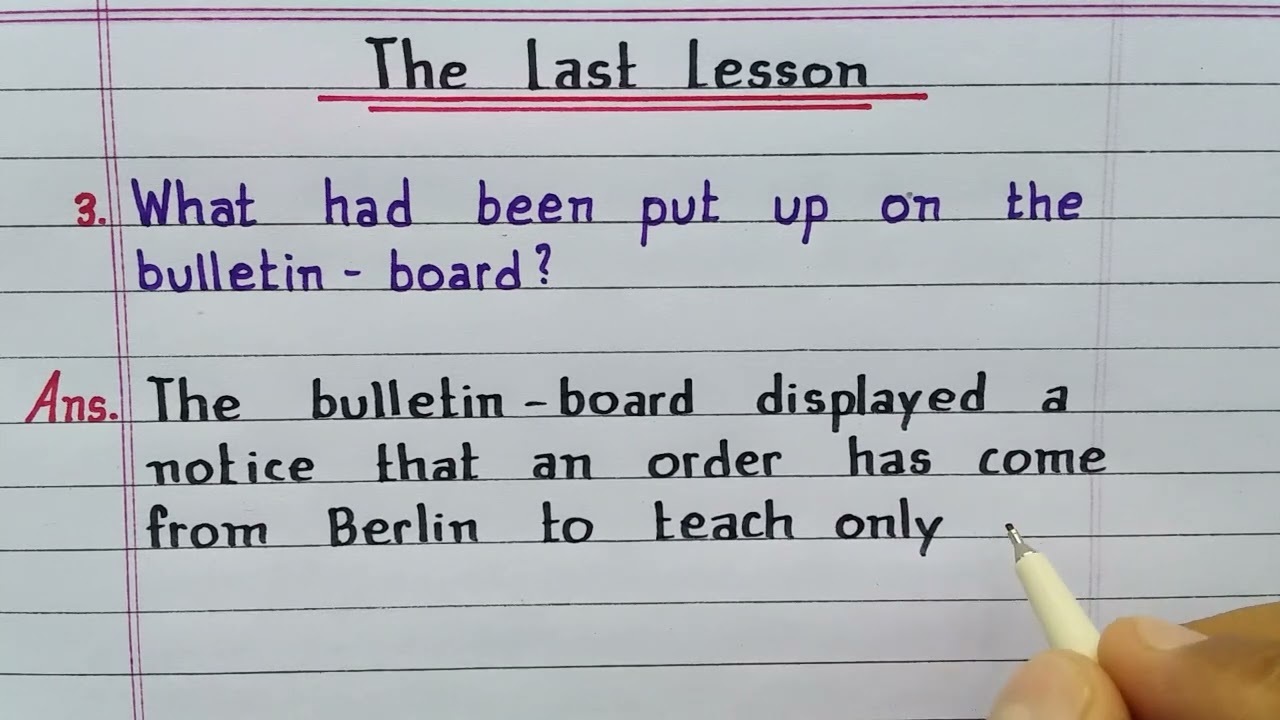 What had been put up on the bulletin - board? | The Last Lesson | Class 12 English Chapter 1 | NCERT