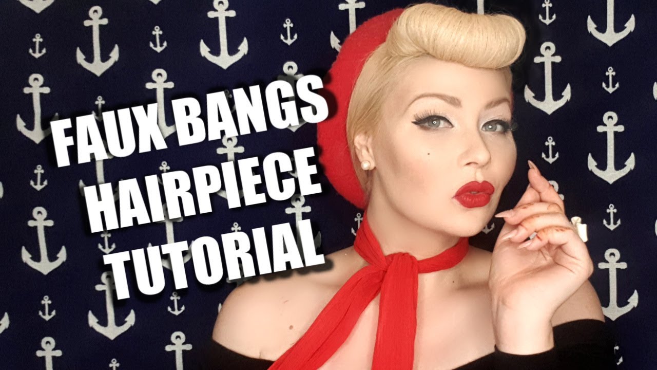 Quick DIY Pin Up FAUX BANGS BUMPER BANGS HAIRPIECE Tutorial - CASSIDY LA CREME | Pin Up Rockabilly