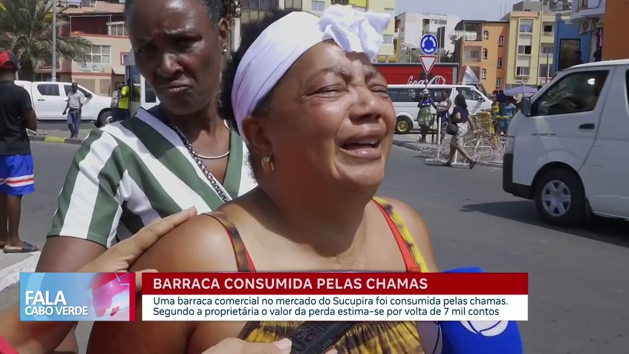 Barraca no mercado do Sucupira consumida pelas chamas | Fala Cabo Verde