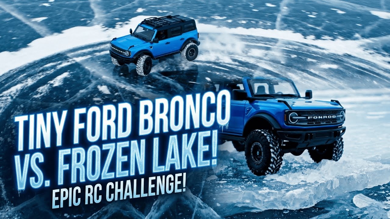 Tiny 1:64 Ford Bronco Raptor vs. Frozen Lake! ❄️ Ice Breaking Disaster (Underwater Survival)