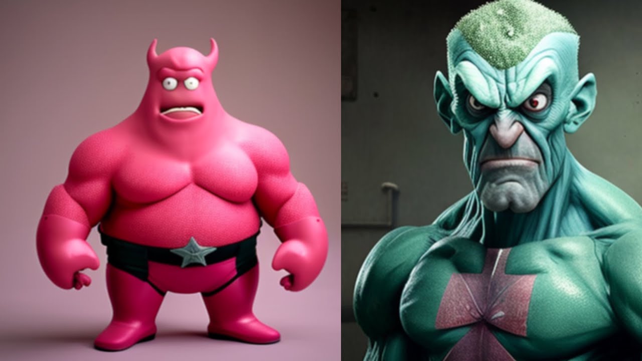 What would spongebob cartoon characters look like if they were marvel??! Spongebob, Patrick Star