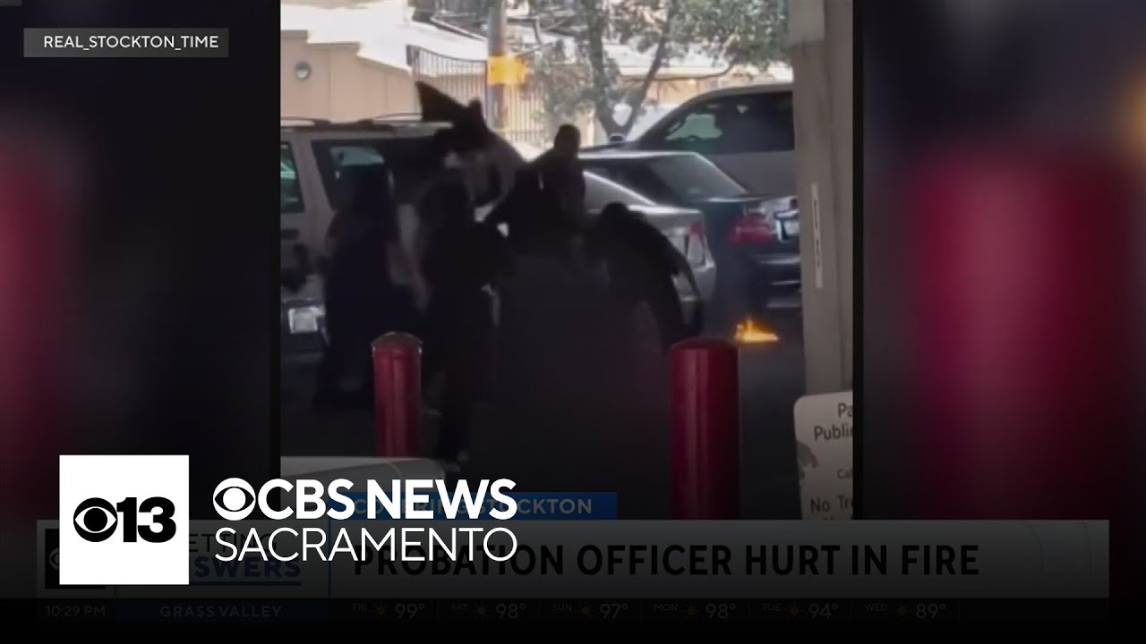 New video shows crowd helping San Joaquin probation officer set on fire by suspect