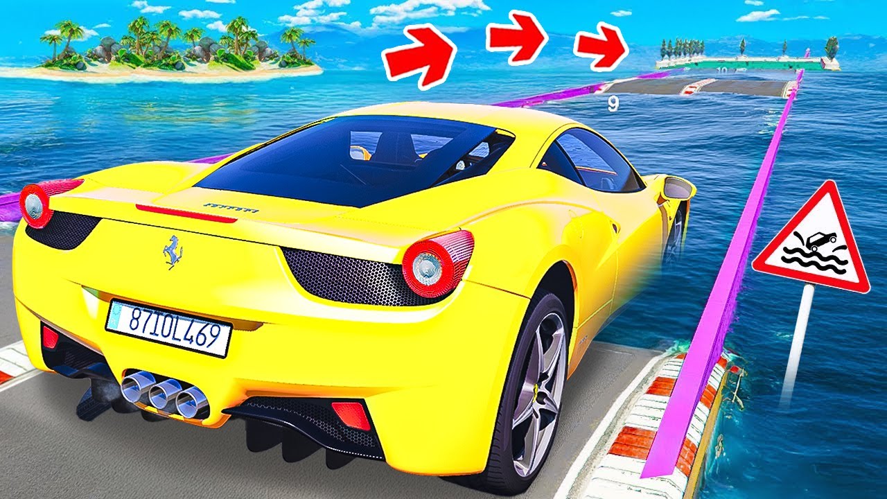 СМОЖЕТ ЛИ ГИГАНТСКИЙ FERRARI 458 ITALIA ПРОЕХАТЬ ГЛУБОКУЮ ЯМУ С ВОДОЙ В ГТА 5! ЭКСПЕРИМЕНТЫ В GTA 5
