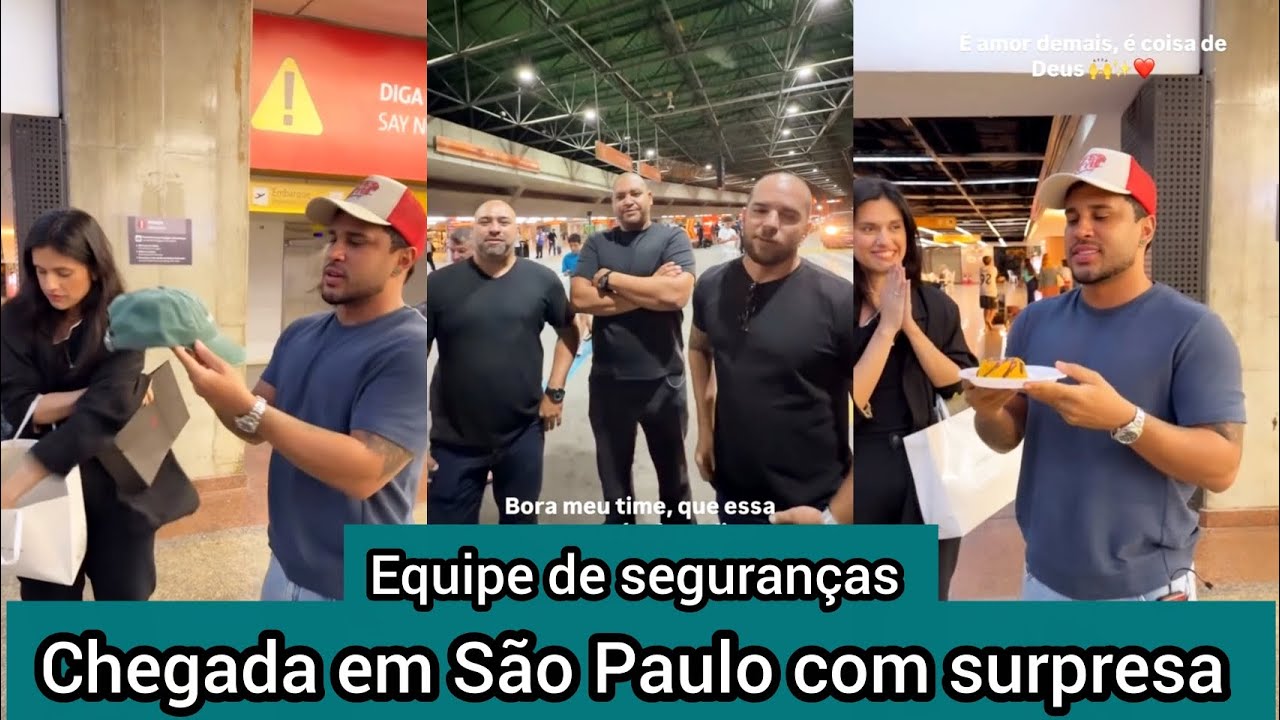 Lucas Guimarães chega em são Paulo e é recebido pelos fãs no aeroporto com presentes pra comemorar 