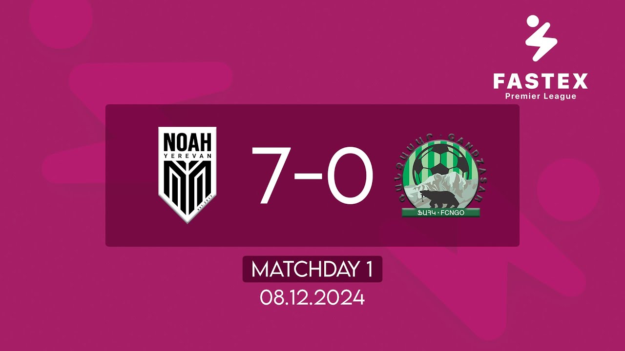 Fastex Premier League. Matchday 1. FC Noah - FC Gandzasar (08.12.2024)