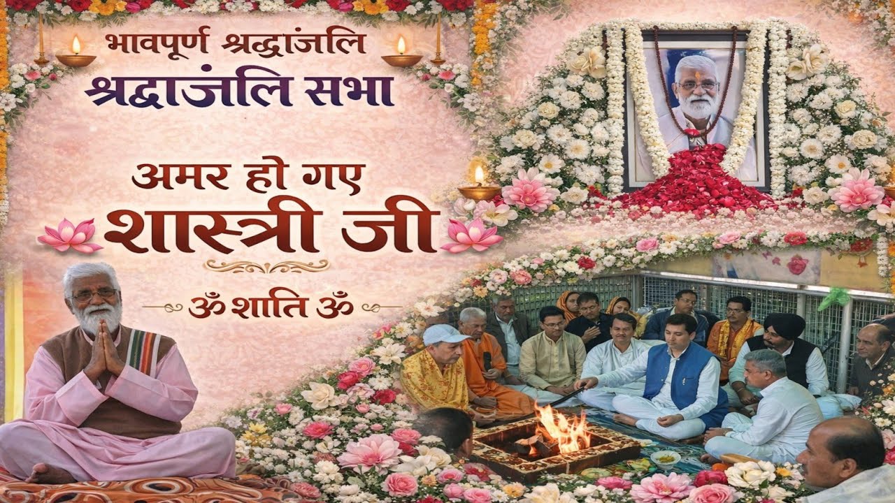 नम आँखों से अंतिम विदाई पूज्य राम चैतन्य शास्त्री दादा जी को भावपूर्ण श्रद्धांजलि अर्पित