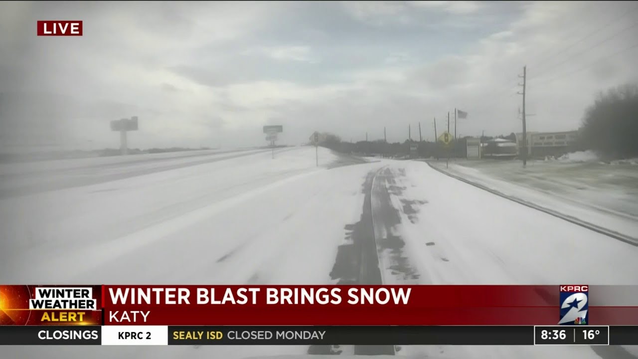 Winter blast brings snow in Katy area