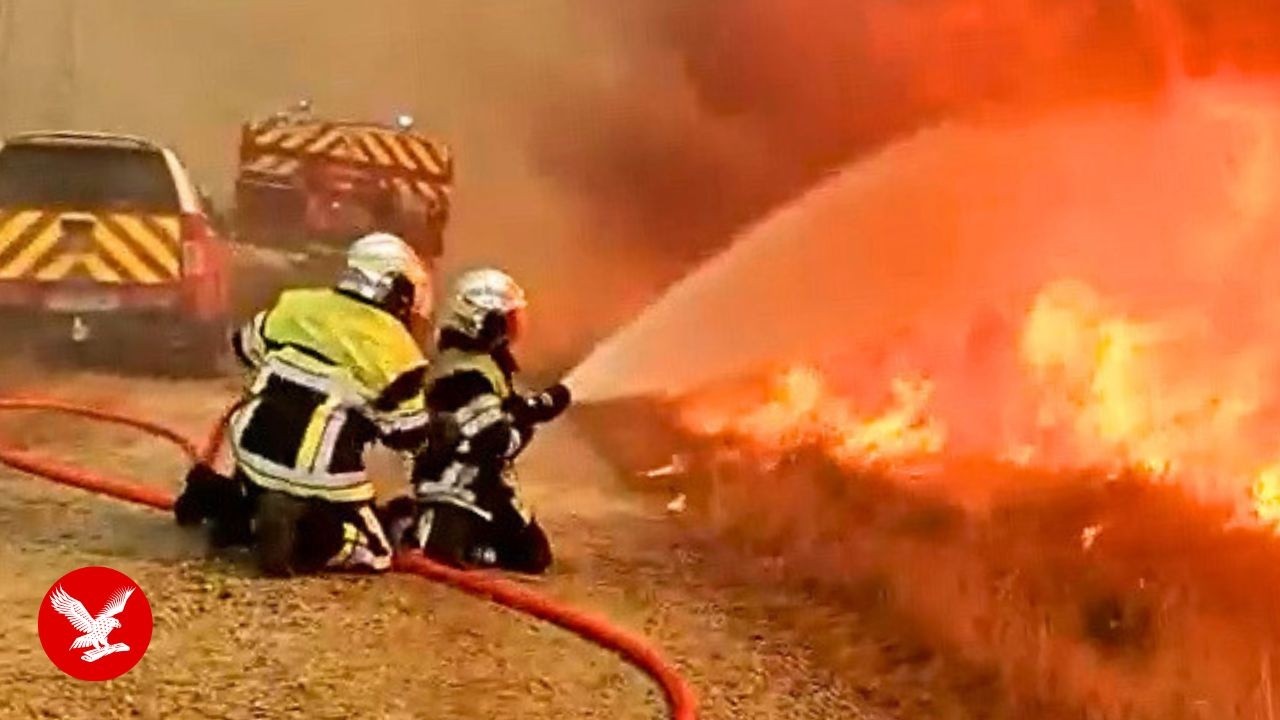 France wildfires: Meta glasses capture firefighters battling towering flames