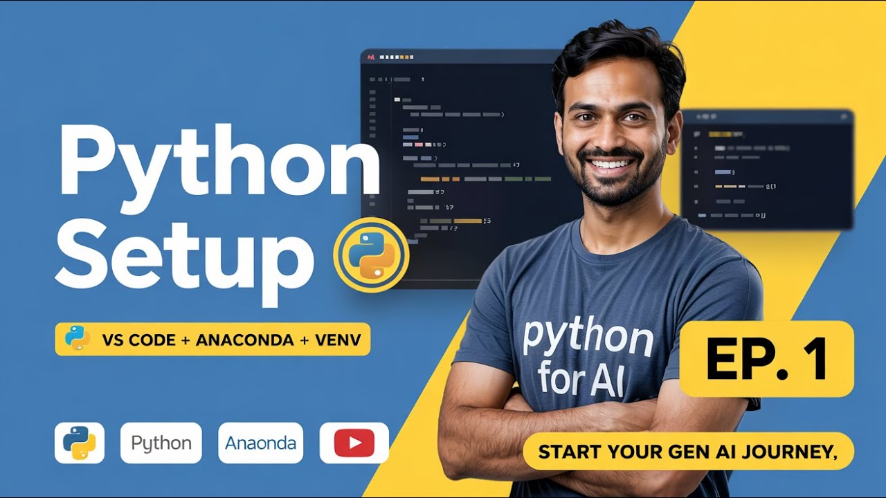 🔥 Install VS Code & Anaconda | Python Setup for LLM & Gen AI Projects (2025 Guide)