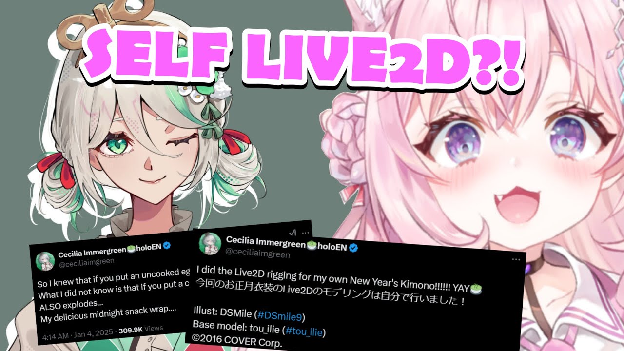 Koyori is Amazed by Cecilia's Live2D Skills & Finds CC's Exploding Egg Story Cute【Hololive】