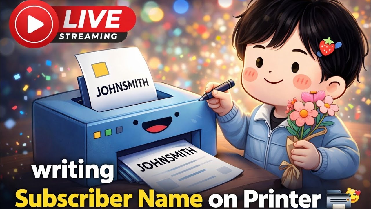 Writing Subscriber Name on Printer 🖨️🥰#viral