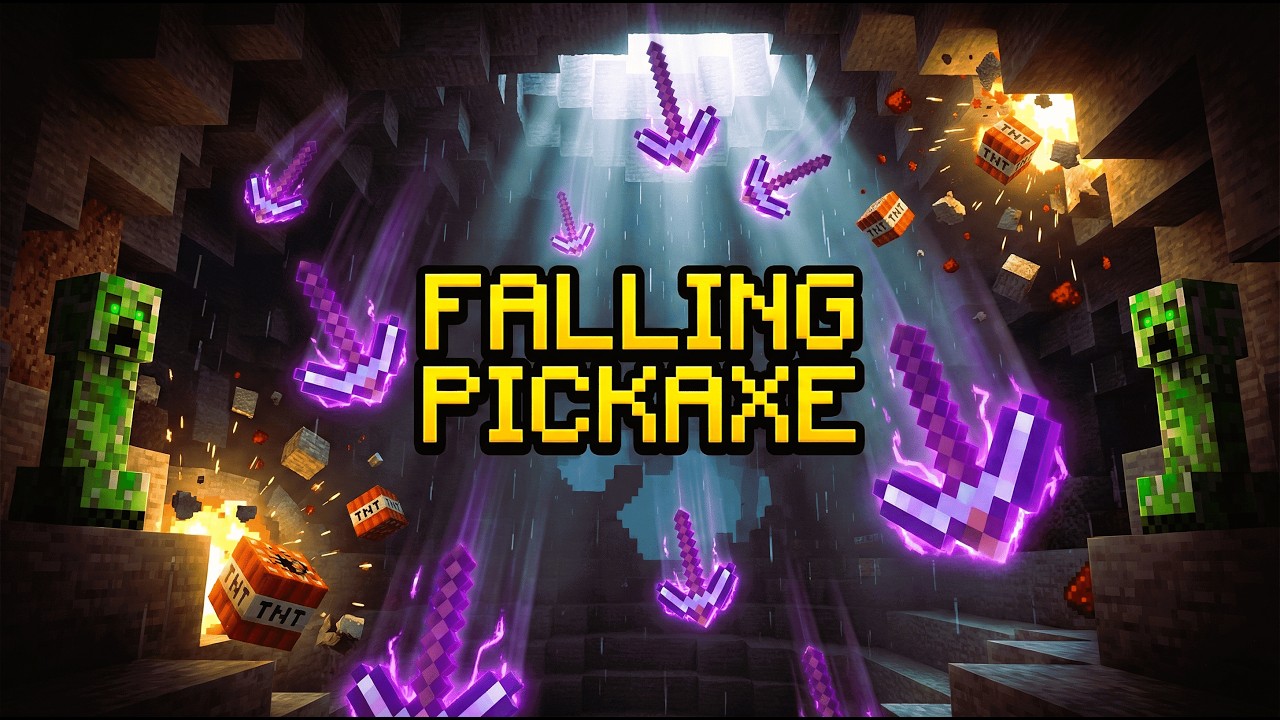 🔴 Minecraft Falling Pickaxe #shorts