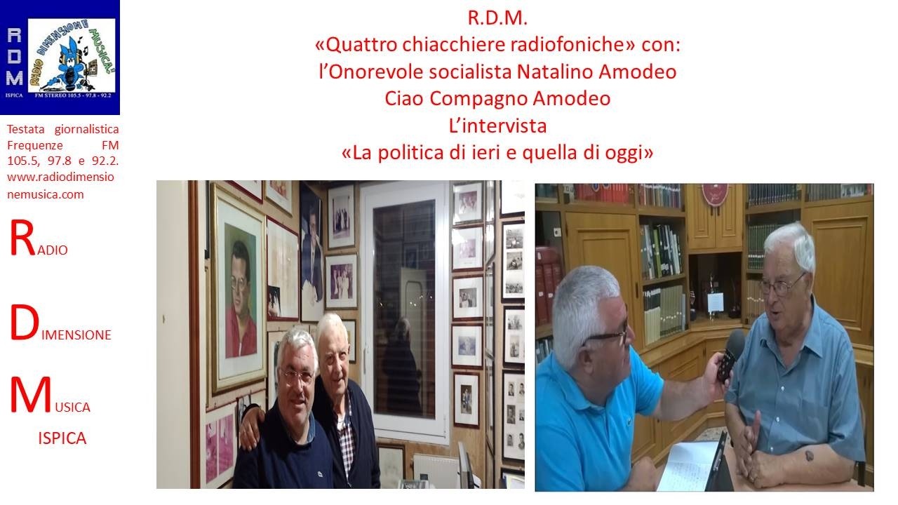 R.D.M. - QUATTRO CHIACCHIERE RADIOFONICHE CON L'ONOREVOLE NATALINO AMODEO