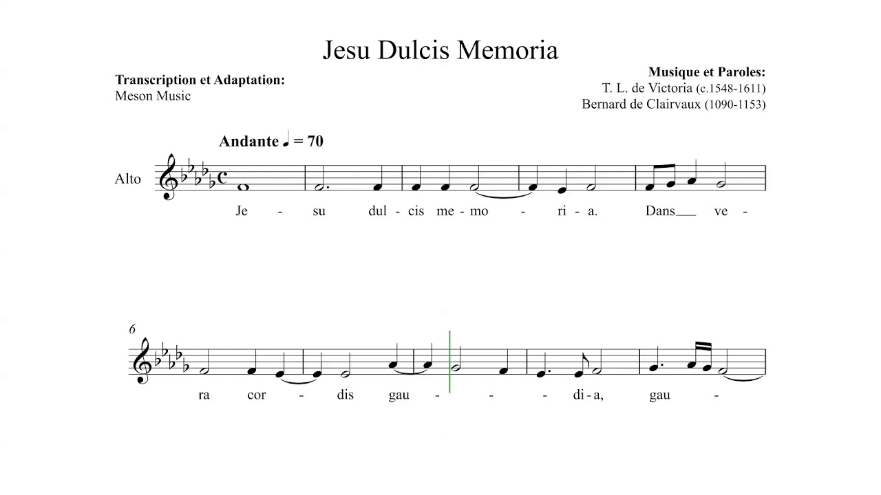 Alto - Jesu dulcis memoria, T.L. de Victoria