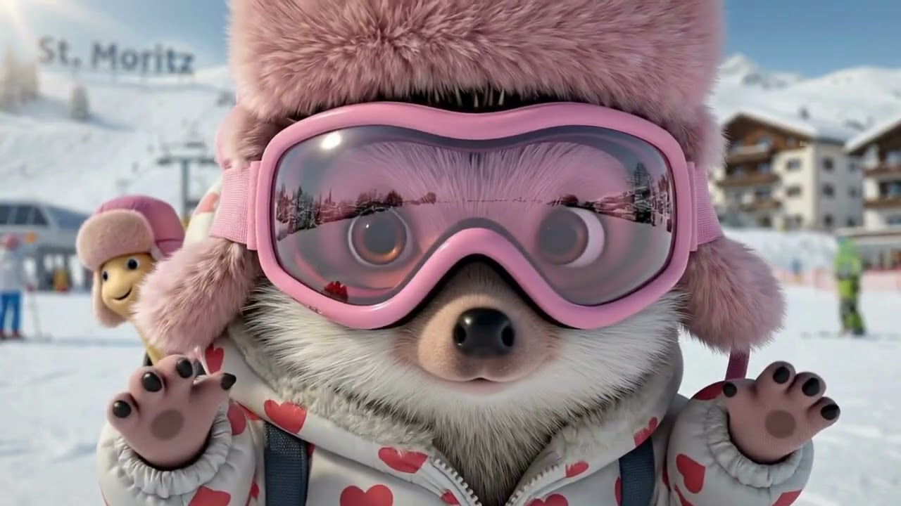 Vollgas im Schnee: Igel und Schnecki in St. Moritz #hedgehog  #slapstick  #CuteAnimals  #WinterFun