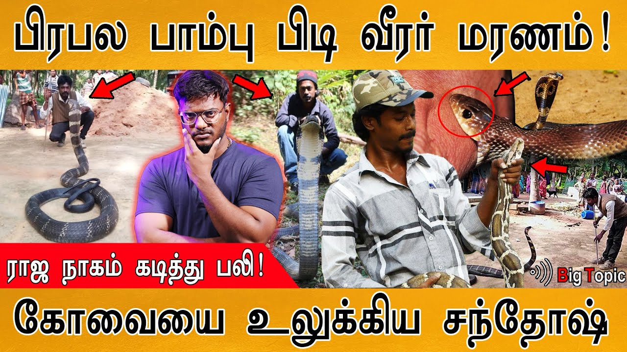 🐍பிரபல பாம்பு பிடி வீரர் மரணம்! | ராஜ நாகம் கடித்து பலி! | Snake Rescuer Santhosh Kumar Dies