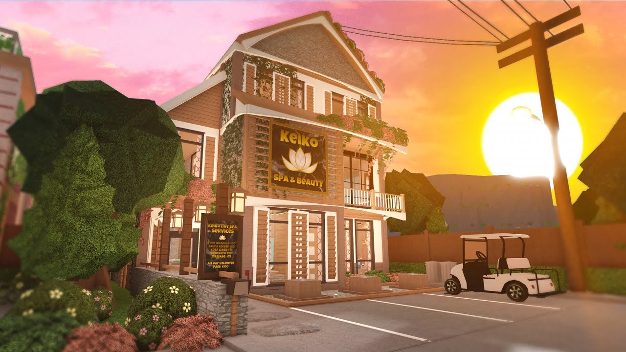 Building a Day Spa in Bloxburg | Panda Builds