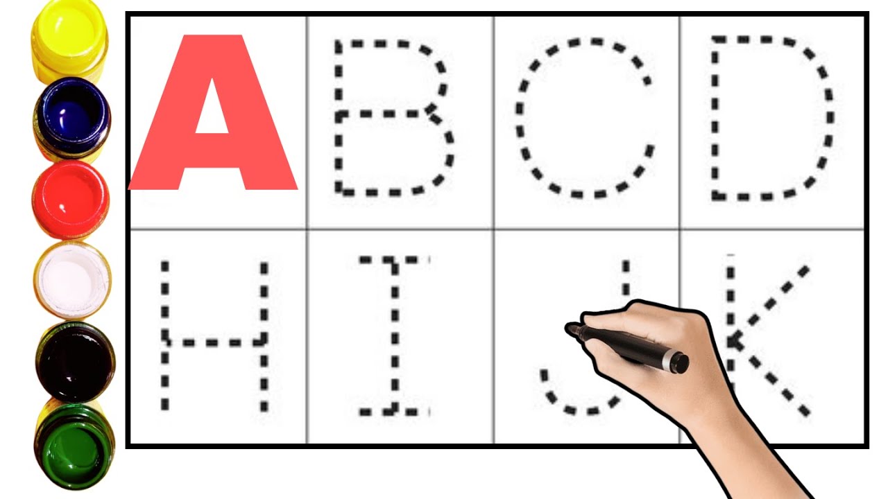 Kids rhymes | A to Z | collection for writing along dotted lines for toddler | Alphabet | ABCD|abc