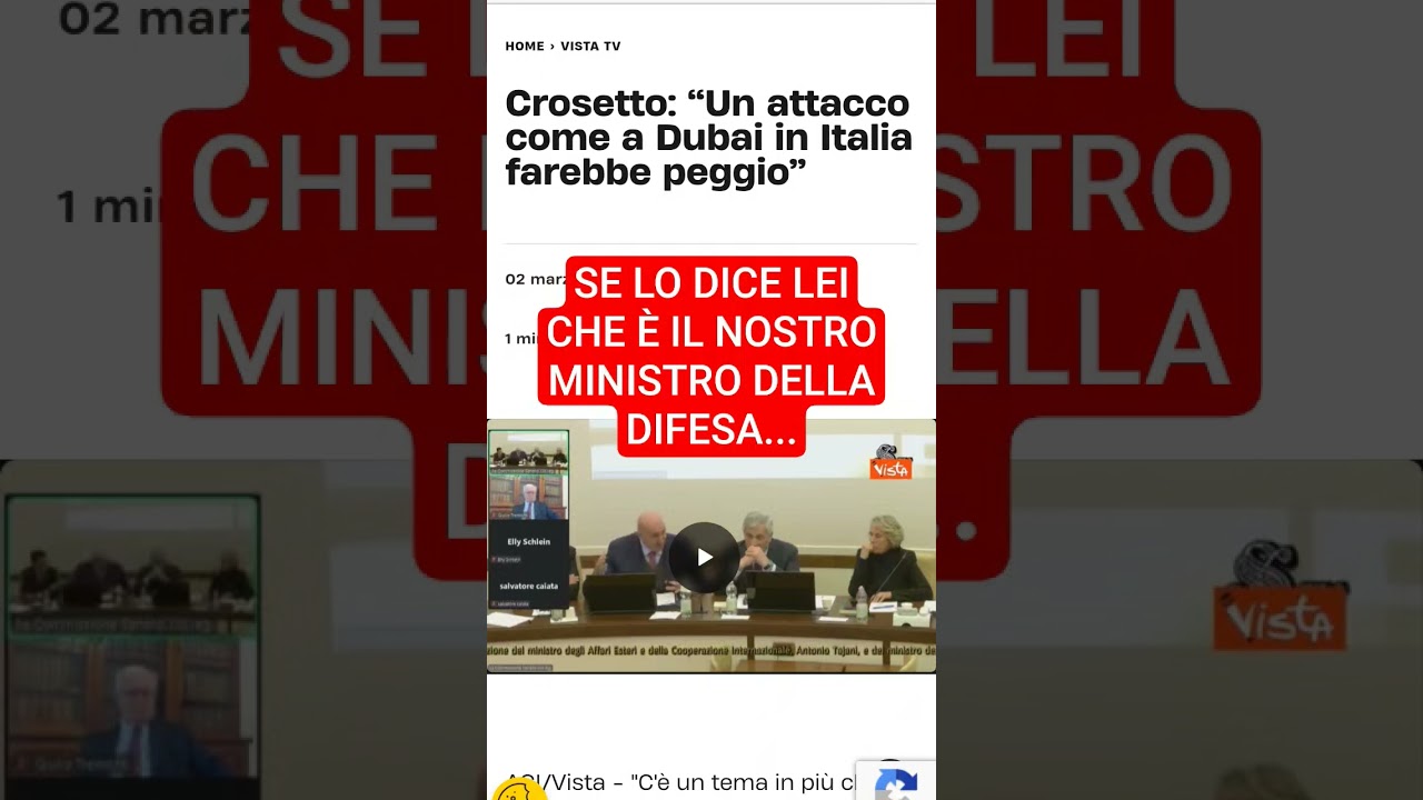 crosetto si sentiva pi&ugrave; sicuro a Dubai ?