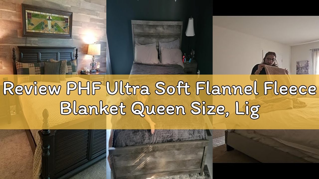 Review PHF Ultra Soft Flannel Fleece Blanket Queen Size, Lightweight 3D Jacquard Fleece Blanket, No