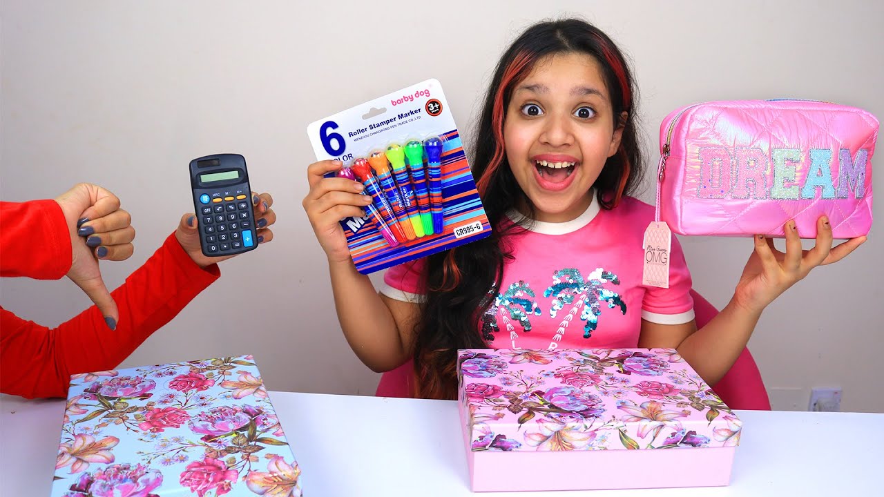 تحدي صندوق الغامض بأغراض المدرسة !!Mystery Box of Back to School Switch-Up Challenge!