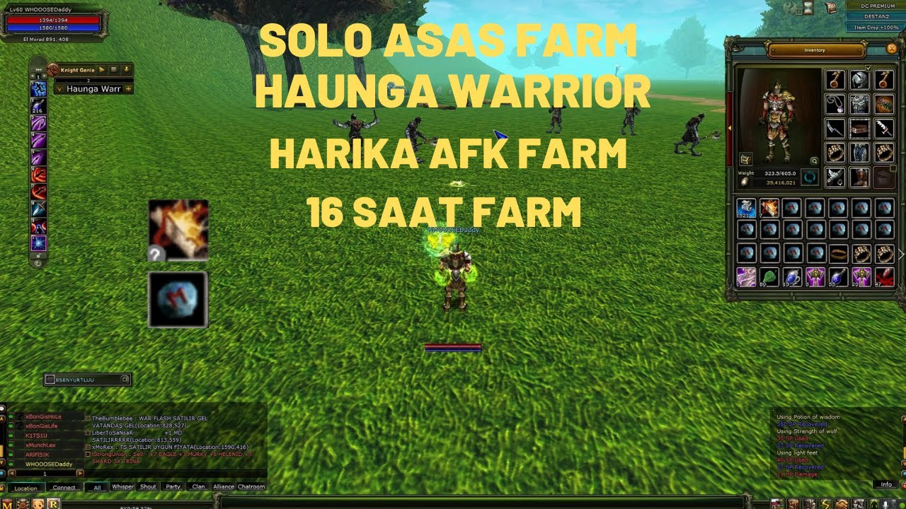 KNIGHT ONLINE | HAUNGA WARRIOR | SOLO ASAS FARM  FULL AFK EFSANE DROPLAR