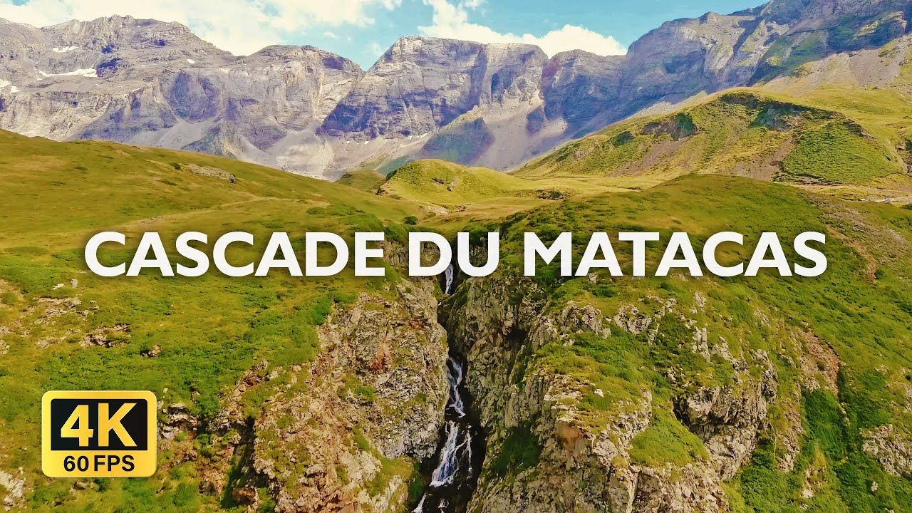 ПОЛЕТ НАД ПИРЕНЕЯМИ | Relax Music |  Водопад  Cascade du Matacas в 4K UHD 60fps