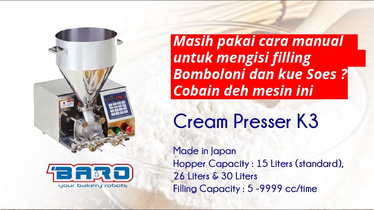 Mesin pengisi cream Bomboloni dan kue Soes