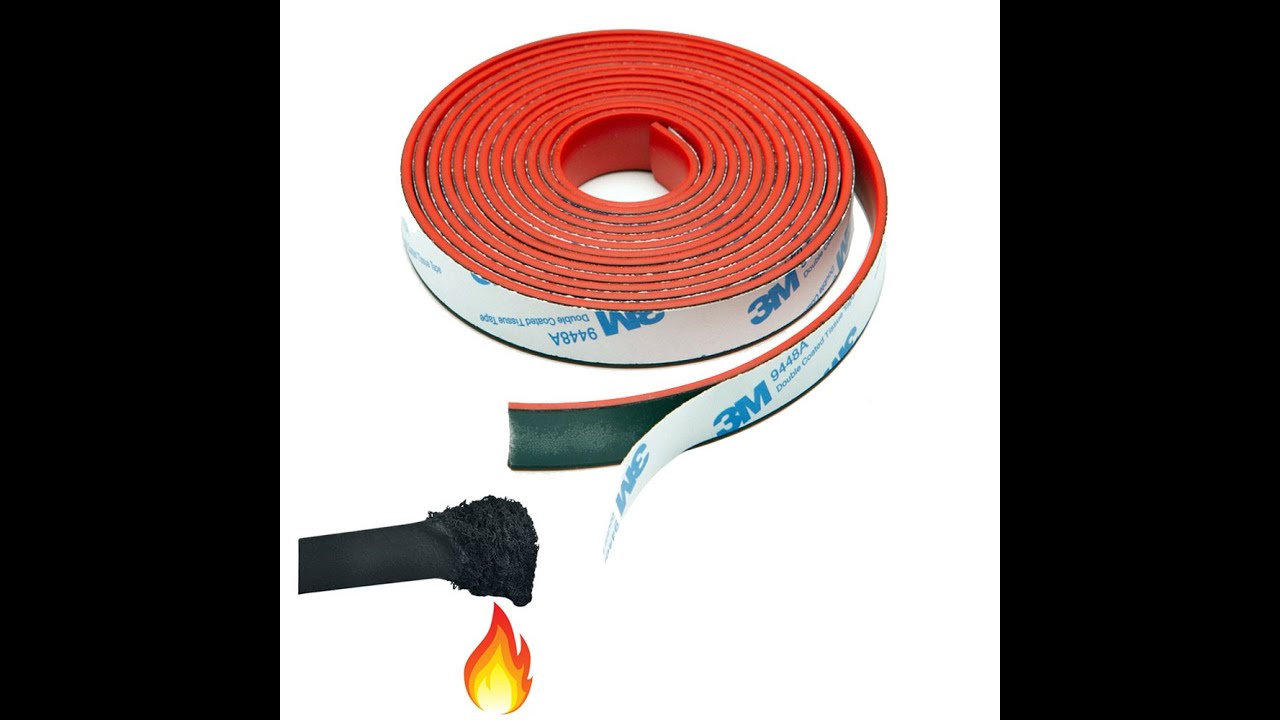 Intumescent Smoke Seal Strip Tape   9 Foot Graphite & Rubber Composite Material for Fire Door Seal