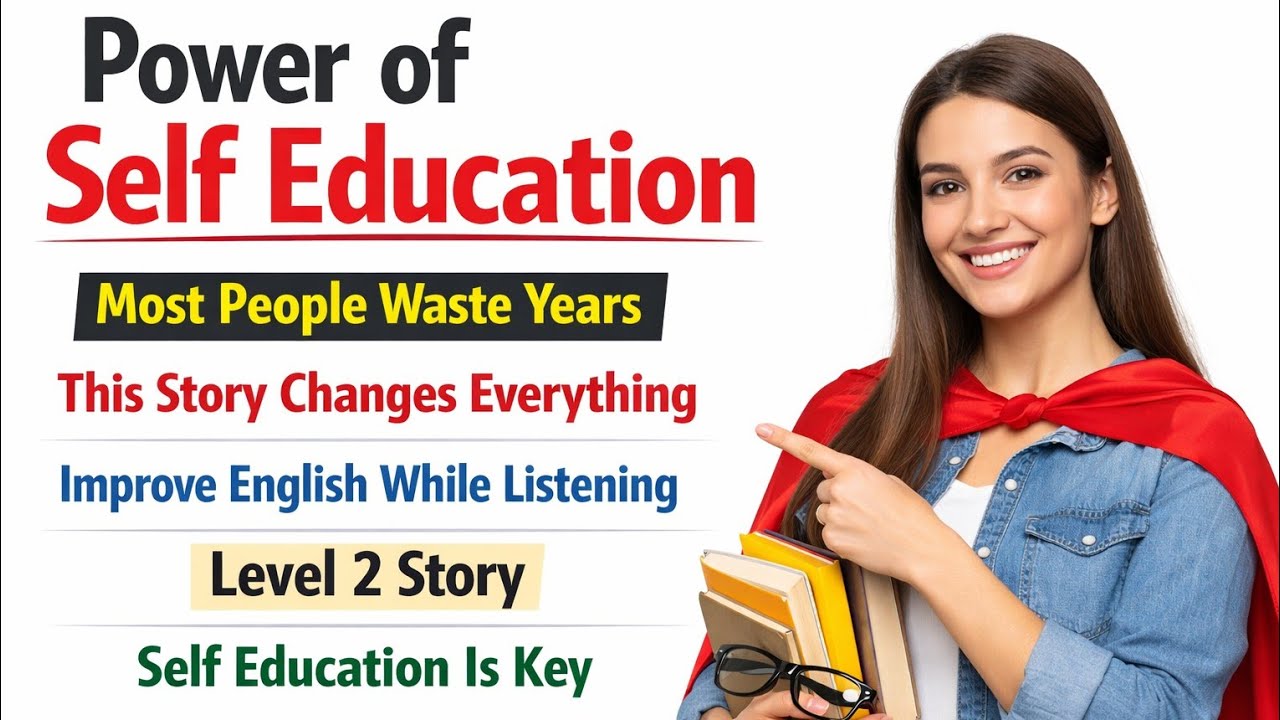 Learn English Through Story Level 2 | Power of Self-Education 🦸‍♀️| English Practice for Beginners
