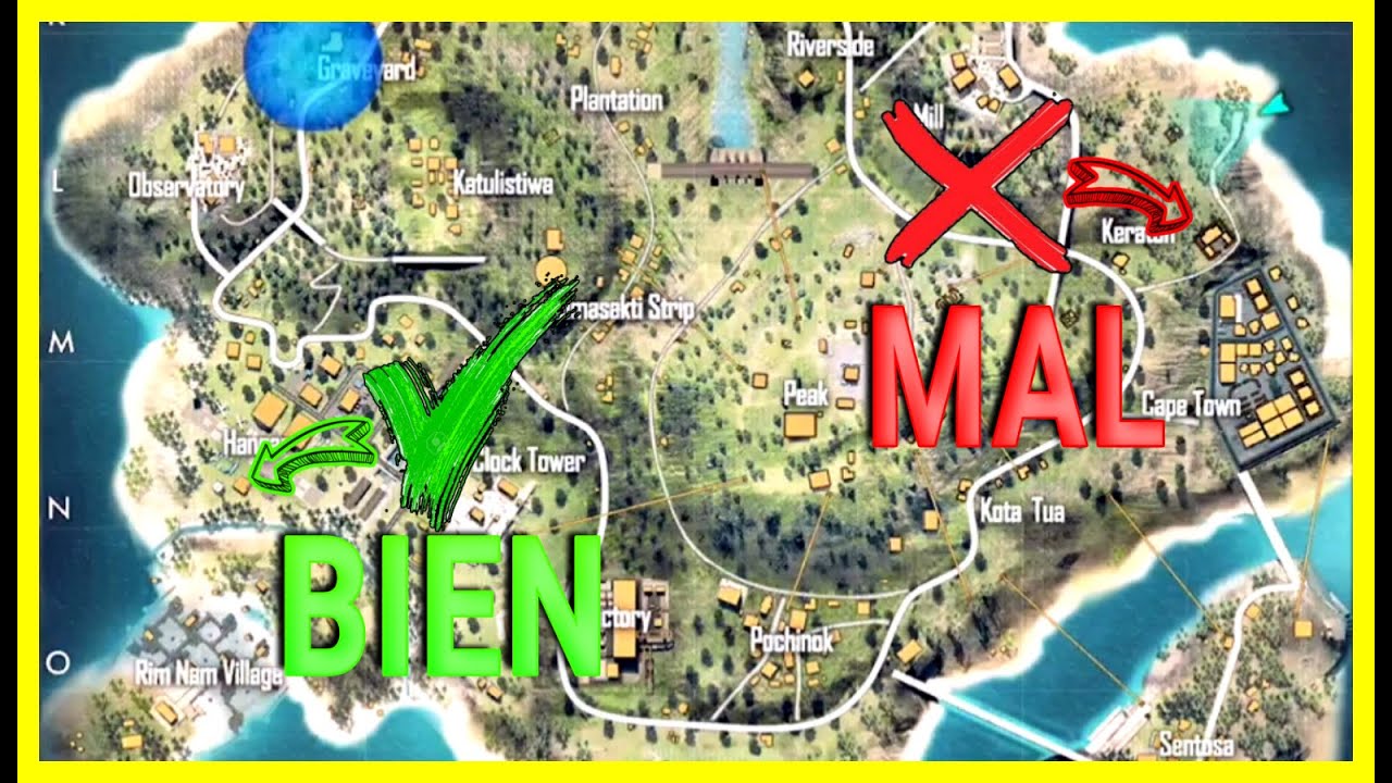 TOP 5 LUGARES para caer de forma segura en clasificatoria // freefire // bermuda y purgatorio