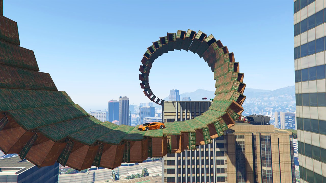 INSANE BUILDING SPIRAL! (GTA 5 Funny Moments)