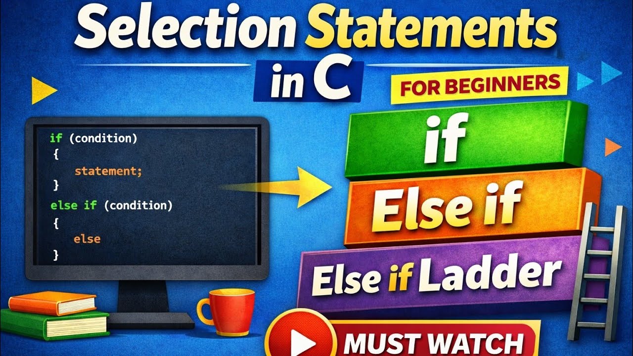 Selection Statements in C | if, if-else, else-if Ladder | VTU C Programming | Easy Explanation