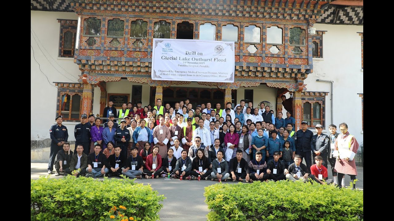 Drill on Glacial Lake Outburst Flood (GLOF) at Punakha