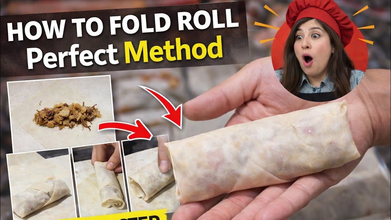How to Fold Spring Roll Perfectly | Easy Step by Step Roll Folding Method