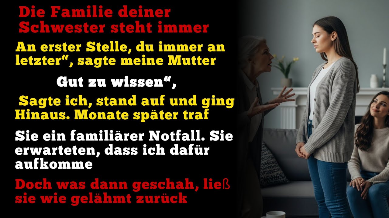 Meine Eltern sagten: „Deine Schwester kommt zuerst, du zuletzt“ – Meine stille Rache
