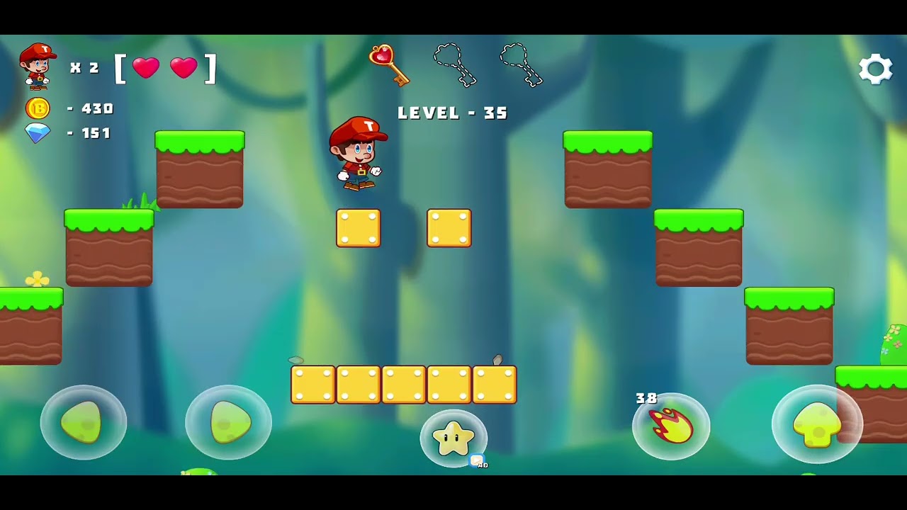 Correndo pulando e coletando 