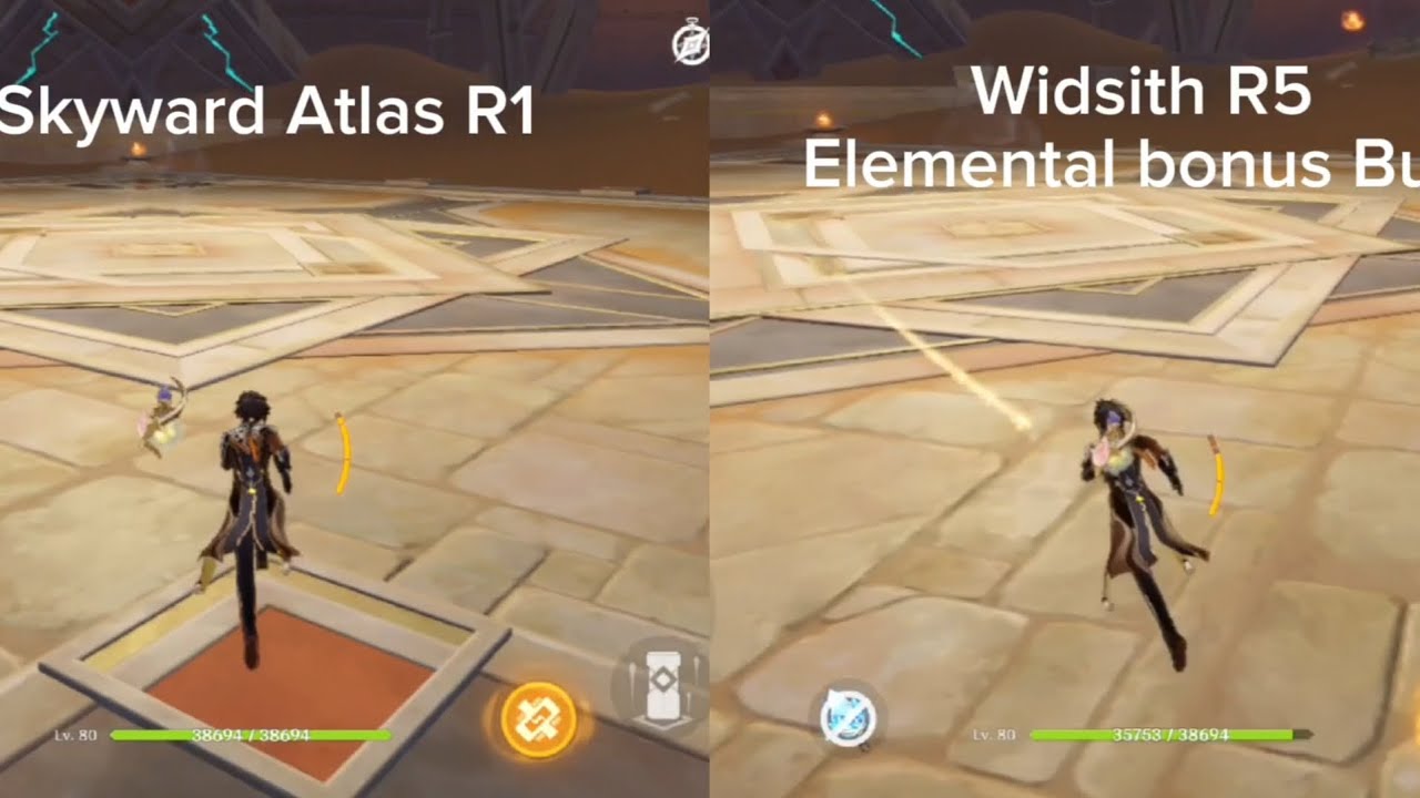 Wanderer Skyward atlas R1 vs Widsith R5 #genshinimpact