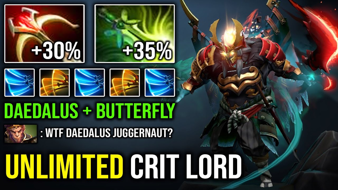 TRUE BLADE MASTER Unlimited Crit Like a Truck with Daedalus + Butterfly Juggernaut 10K MMR DotA 2