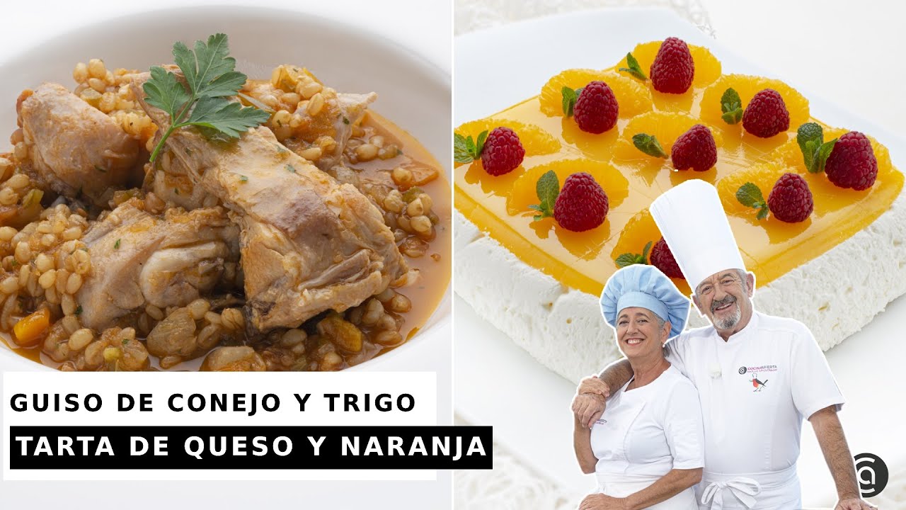 GUISO de CONEJO - TARTA de queso y naranja &iexcl;Sin horno! con Argui&ntilde;ano
